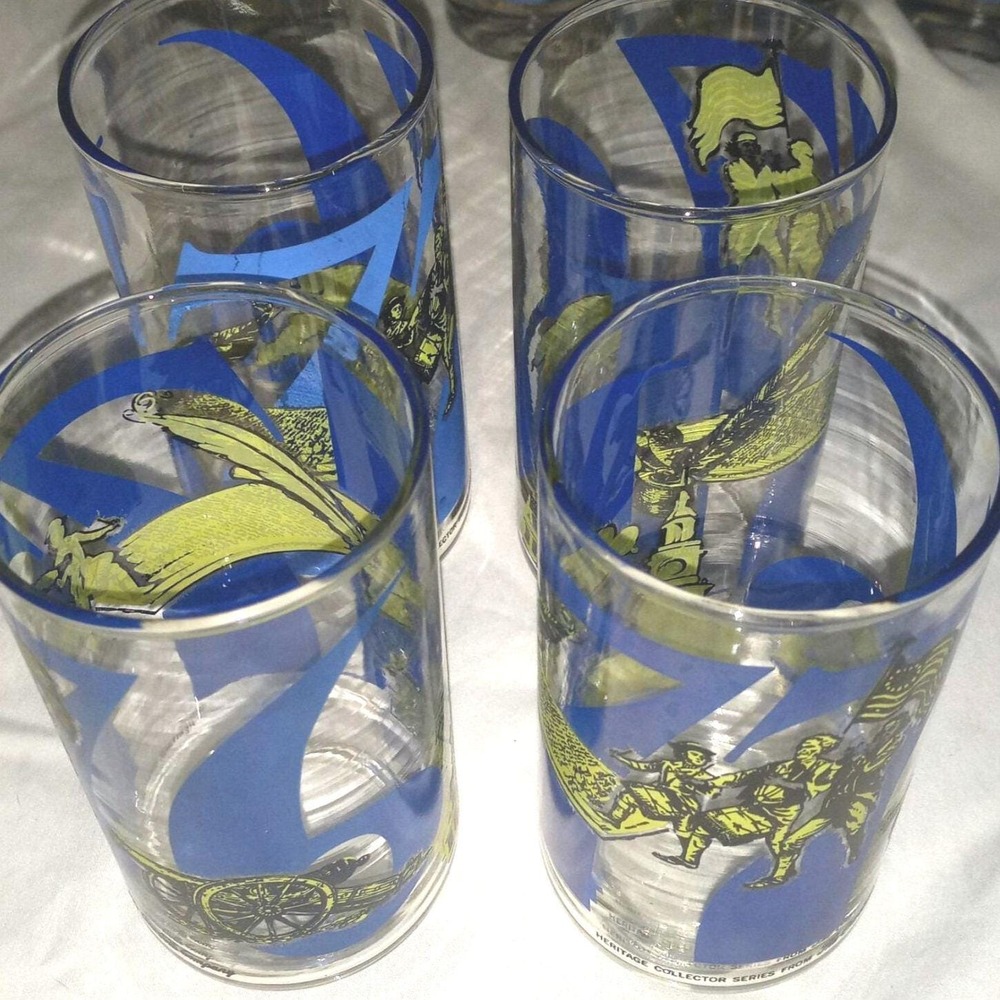 Vintage Coca-Cola 1776 Bicentennial Heritage Collector Series‎ Glasses Set Of 4
